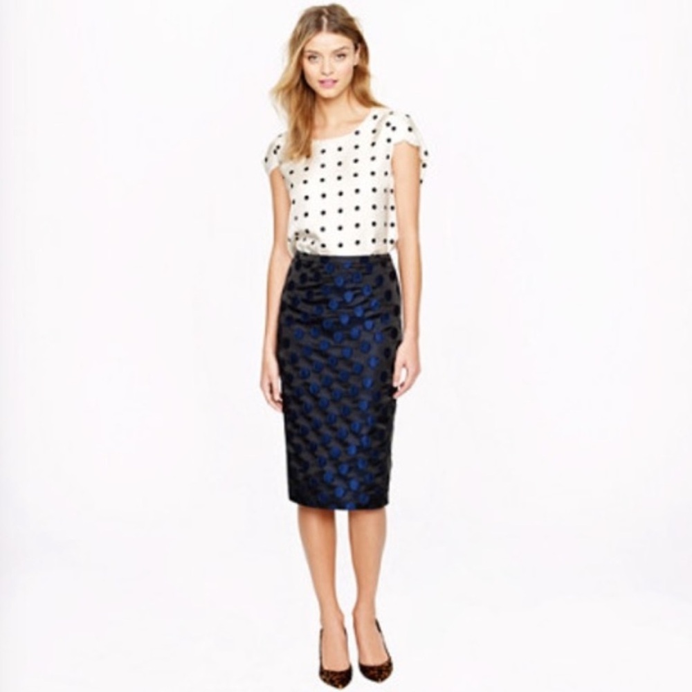 J.Crew • Polkadot Pencil Skirt